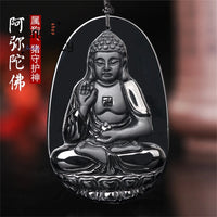 High-Grade Natural A Goods Jade Jade Mocui Zodiac Patron Saint Ink Jade Pendant Ice Kind Jade Pendant Luxury Necklace