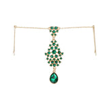 Boho Ethnic Indian Women Hair Jewelry Rhinestone Forehead Hair Pins Pendant with Hairpin Decorations Headpiece Hair Accessories