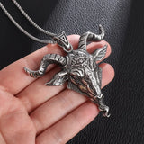 Retro Devil Mask Pendant Japanese Samurai Style Punk Pendant Necklace Men's Gothic Halloween Jewelry Gift