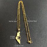 2024 New fashion Israel and Palestine map pendant necklace Stainless steel fashion personality pendant jewelry temperament 100 m