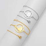 Anniyo 18CM + 4CM Sint Maarten and Saint-Martin Bracelets for Women Saint Martin SXM Stainless Steel Jewelry  #321521