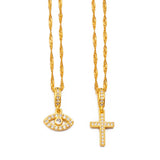 Anniyo Small Size Charm Eye Cross Stone Pendant Necklace Women Girls Trendy Birthday party Items,Factory Wholesale Price #201709