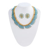 European And American Fashion Retro Niche Inlaid Stone Ear Clip Temperament Personality Necklace Collarbone Chain Set