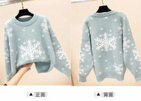 Casual Loose Christmas Sweater 2025 New Style Women's Red Printed Knitwear Pullover