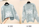 Casual Loose Christmas Sweater 2025 New Style Women's Red Printed Knitwear Pullover