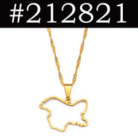 Kashmir Pendant Necklaces Stainless Steel for Women Girls Jewelry #208221
