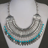 Fashion Ethnic Gypsy Bohemian Choker Necklace For Women Beads Drop Tassel Vintage Big Statement Collier Femme Party Jewelry Gift