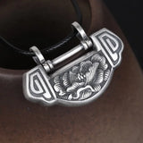 Exquisite 925 Silver Necklace Longevity Lock Ruyi Lotus Flower Pendant Clavicle Chain Vintage Charming National Style Jewellry