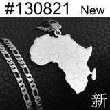 3.8CM African Map Pendant Necklaces for Women and Men Nigeria Congo Ghana Sudan Hiphop Jewelry #130821