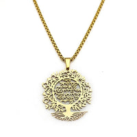 2024 New fashion Tree of Life elegant pendant lettering hollow necklace temperament hundred matching couple collarbone chain