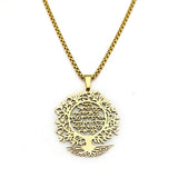 2024 New fashion Tree of Life elegant pendant lettering hollow necklace temperament hundred matching couple collarbone chain