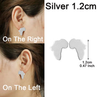 Anniyo 1.9CM Africa Map Stud Earrings Women Girls,Gold Plated,Silver Color Stainless Steel African Jewelry Party Wedding #131821