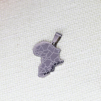 2PCS Africa Map Pendant DIY Stainless Steel Gift For Women Men Charm Pendant For Bracelet Jewelry Findings