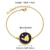 Anniyo 19CM Sint Maarten and Saint-Martin Charm Bracelets With Rhinestone Saint Martin SXM Jewelry Bangle #314521