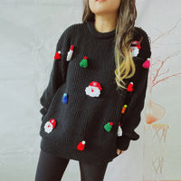 Handmade Decorative Christmas Sweaters Women Fashion Cute O Neck Long Sleeve Knitted Pullover Sweater Female Autumn Winter New