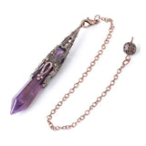Reiki Natural Stone Crystals Pendulum for Divination  Amethysts Black Obsidian Pendant Healing Point Quartz Spiritual  Pendulos