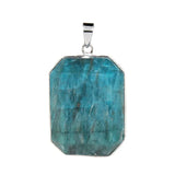 Natural Labradorite Crystal Rectangle Faceted Stone Pendants For Women Amethyst Apatite Gemstone Pendant Man Jewelry No Chain