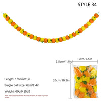 140-160cm Marigold Garland Flower Artificial Festival Wreath Ornament Fake Plant Indian Style Home Party Decor