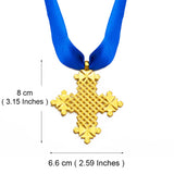 Anniyo Ethiopian Traditional Ethnic Big Cross Jewelry Pendant DIY Rope Eritrea African Afar Israel Saudi Arab Ornaments #331306