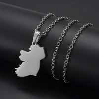 Anniyo Ireland Map Pendant Necklaces Stainless Steel Éirinn Jewelry #350901