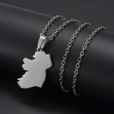 Anniyo Ireland Map Pendant Necklaces Stainless Steel Éirinn Jewelry #350901