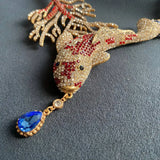 Medieval fashion winding snake personality generous exaggerated design freshwater pearl high sense necklace
