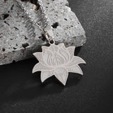 Exquisite Stainless Steel Plant Mandala Lotus Necklace Women's Yoga Om Religious Jewelry