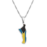 Anniyo Bahamas Andros Island Map and Flag Pendant and Chain Necklaces Jewelry for Women Girls #168521