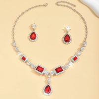 Ladies' fashionable design, geometric necklace, earrings, jewelry set suitable for weddings, gatherings, holidays, gifts
