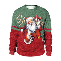 [You're My Secret]Women Autumn Winter Long Sleeve Crew Neck Pullover Tops Christmas Party Santa Claus Printed Casual Sweatshirts
