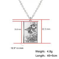 Dawapara Tarot Cards Necklace Women Stainless Steel Necklace Wealth Amulet Classic Tarot Major Arcana Divination Charm Jewelry