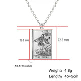 Dawapara Tarot Cards Necklace Women Stainless Steel Necklace Wealth Amulet Classic Tarot Major Arcana Divination Charm Jewelry