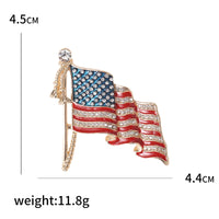 Enamel Statue of Liberty Brooches for Women Unisex Rhinestone American Flag Pins Banquet Party Backpack Gifts Jewelry Accessorie