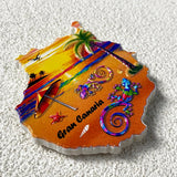 Gran Canaria Island, cultural and creative tourist souvenirs by the sea, sunset, gecko 3d home decoration refrigerator magnets