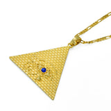 Anniyo Egyptian Pyramid Pendant Necklaces for Women Men Egyptians Eye Of Horus Jewelry Egypt Eye Amulet Hieroglyphics #019306
