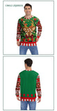 Men Women Xmas Sweatshirt 3D Christmas Wine Glass Bell The Gingerbread Man Print Ugly Christmas Sweater Holiday Party Jumper Top
