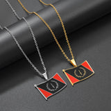 Anniyo African American Flag Pendant Necklaces for Women Men Stainless Steel Jewelry @365721