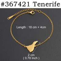 Anniyo 18CM+4CM Spain Tenerife Lanzarote Palma Gomera Fuerteventura El Hierro Map Bracelets for Women Jewelry Bangle #367421