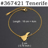 Anniyo 18CM+4CM Spain Tenerife Lanzarote Palma Gomera Fuerteventura El Hierro Map Bracelets for Women Jewelry Bangle #367421