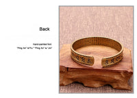 Vintage Buddhist Heart Sutra Cuff Bracelets Men's Six Character True Word Adjustable Bangles Religious Wish Talisman Jewelry