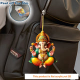 Ganesha Versatile Pendant Keychain,Eastern Elements 2D Flat Acrylic Ornament,Hanging Decoration for Car,Bags,Festive,Party,Gift