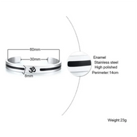 Stainless Steel OM Ohm Aum Hindu India Yoga Cuff Bangle for Men Silver-color Buddhist Religion Open Cuff Bracelet Punk Jewelry