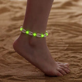 Luminous Acrylic Shell Beaded Anklets For Women Men Adjustable Woven Rope Ankle Bracelet Beach Foot Chain Jewelry Accessories