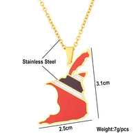 2024 New fashion stainless steel Trinidad and Tobago Map necklace for men and women geometric ethnic style collarbone chain Memo