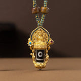 2025 New Tibetan Buddhist Tianzhu Pendant Buddha Statue Guardian Necklace for Men and Women to Wear as a Transformation Bead J