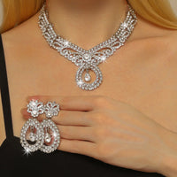4PCS Women's Metal Jewelry Set Bollywood Jewelry Set Necklace Earrings Set Wedding Party Jewelry