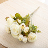 Silk Artificial Flower Rose Peony Bouque Home Decoration Bridal Holding Flower Wedding Decor Bouquet DIY Fake Flower Arrangement