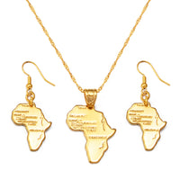Anniyo Africa Map Jewelry Sets Pendant Necklaces Earrings For Women Egypt Ethiopian Nigeria Sudan Congo  #002306S