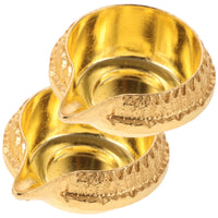 2pcs Lotus Candlestick Decorative Oil Lamp for Home Temple Buddha Worship Diwali Pooja Small Kerosene Light