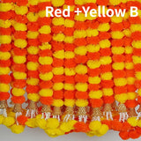 5-50PCS Marigold Flower Garland for Decoration Artificial Flowers Wedding Indian Décor Diwali Pooja Day of The Dead Mexican 1.5m